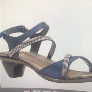 NAOT Women's Innovate Blue Studded Slingback Sandal Size 41 / 10 Rhinestone